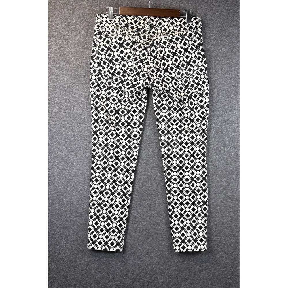 J.Crew Toothpick Jeans Black White Geometric Diamond Print Pants Womens 29 82835 - Picture 6 of 11